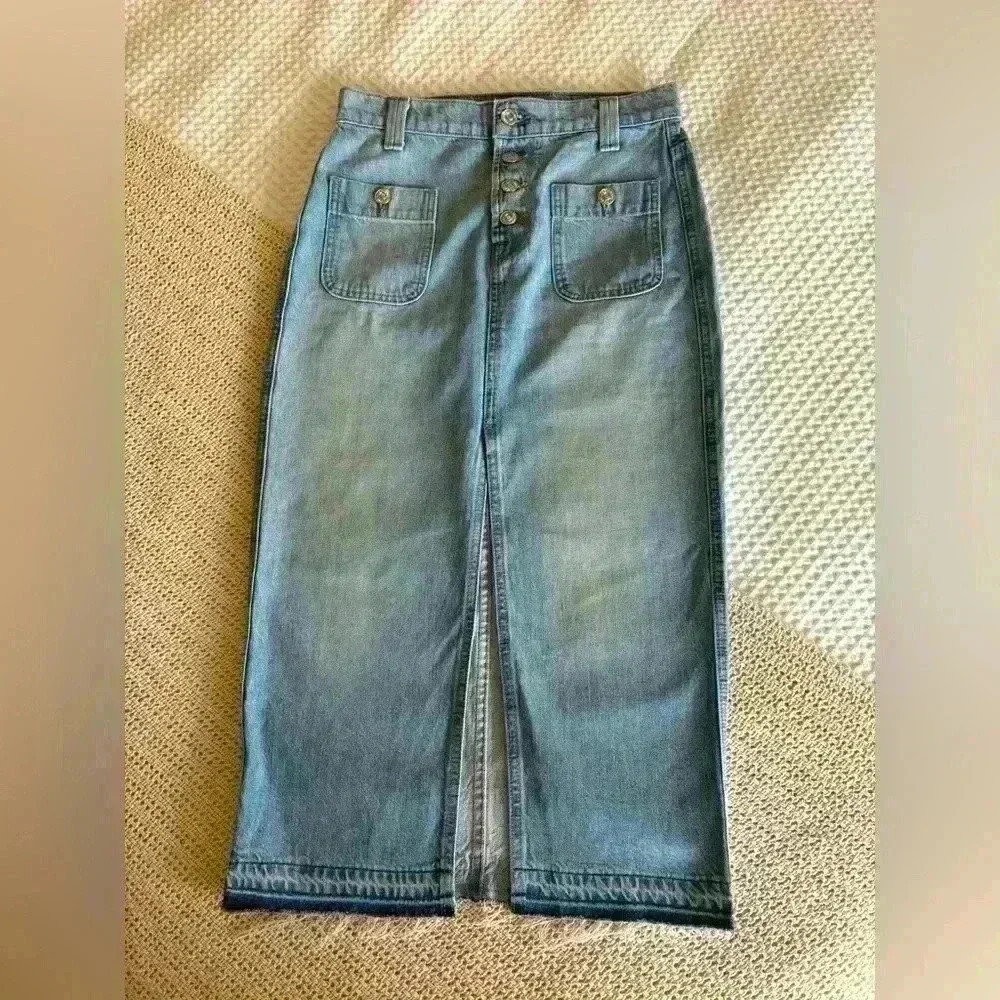 7 For All Mankind high waist denim skirt